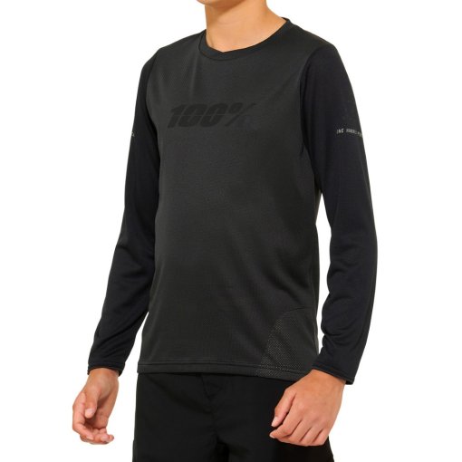 Foto de 100% Maillot de Manga Larga Niño - Ridecamp Youth - negro/charcoal