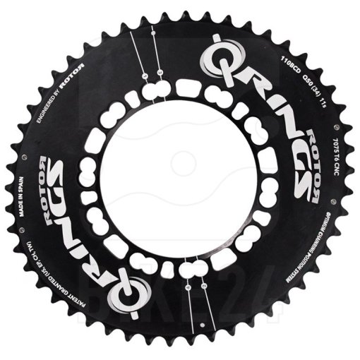 Immagine prodotto da Rotor Q-Rings Compact 5-arm 110 BCD Aero Road Chainring oval - black
