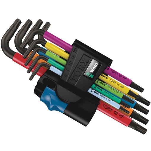Foto de Wera Juego de Llaves Acodadas TORX® HF - 967/9 TX Multicolour HF 1 - con función de sujeción - 9 Pza.