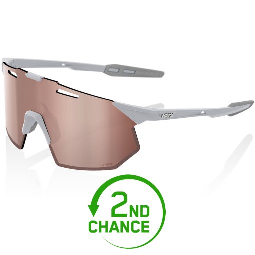 Produktbild von 100% Hypercraft SQ Brille - Matte Stone Grey - HiPER Crimson Silver Mirror | Clear - B-Ware