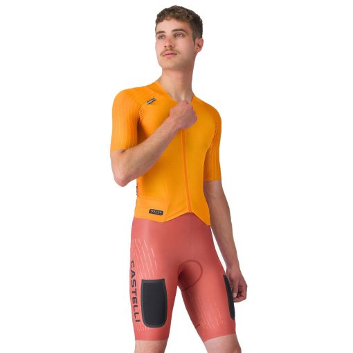 Photo produit de Castelli Unlimited Combinaison de vitesse pour hommes - vivid orange/hot sauce-black 863