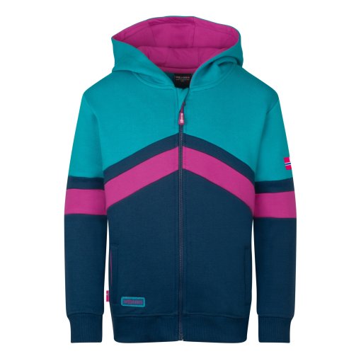 Foto de Trollkids Chaqueta Niña - Flekkefjord - Madeira Blue/Dark Turquoise/Bright Berry