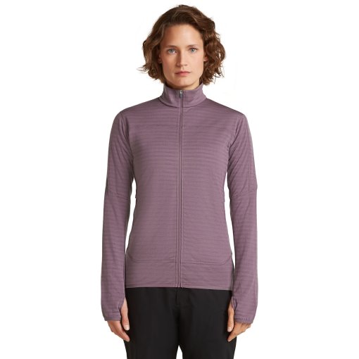 Photo produit de Icebreaker Merino 300 RealFleece™ Descender Pull à manches longues et fermeture éclair pour femme - Grey Plum