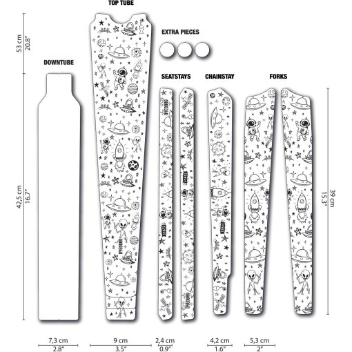 Immagine prodotto da DYEDBRO Gravel Kit Protezione Telaio SPACE TRIP - nero opaco