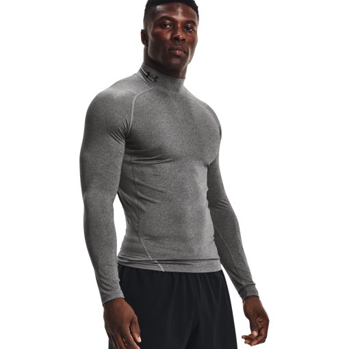 Produktbild von Under Armour HeatGear® Mock Langarm-Oberteil Herren - Carbon Heather/Black