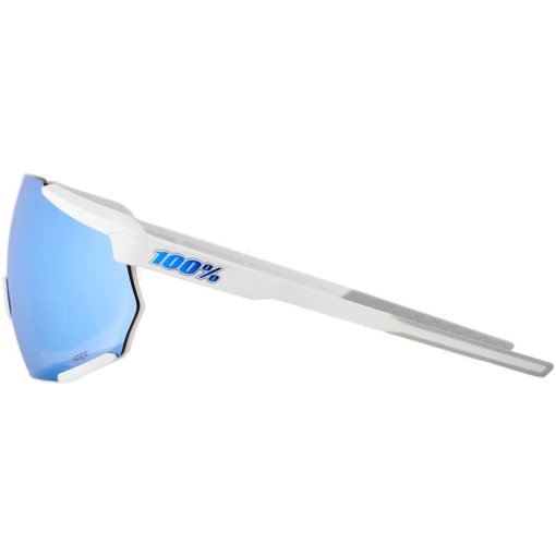 100% Racetrap 3.0 Glasses - Matte White - HiPER Blue Multilayer