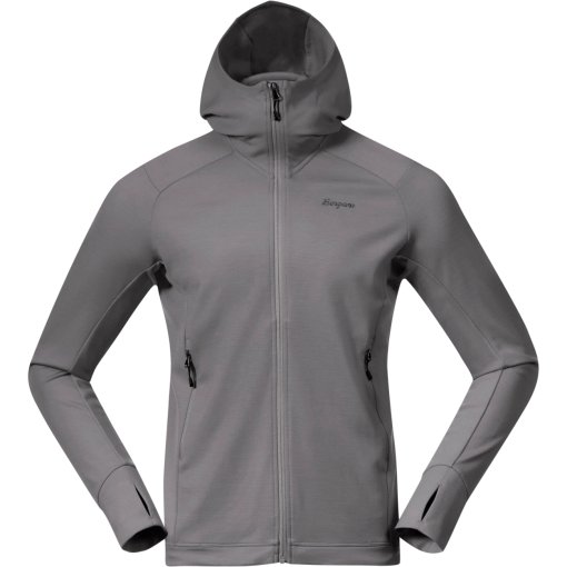 Foto de Bergans Chaqueta con Capucha Hombre - Rabot Merino Tech Midlayer - solid grey