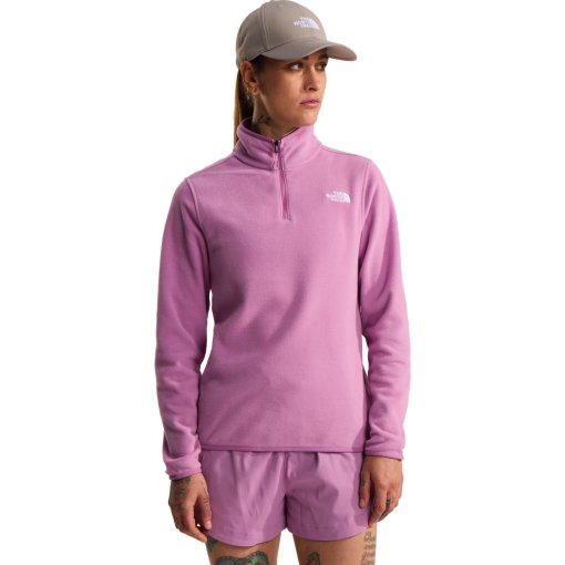 Foto van The North Face Glacier Fleece trui met 1/4 ritssluiting voor dames - Hushed Lavender