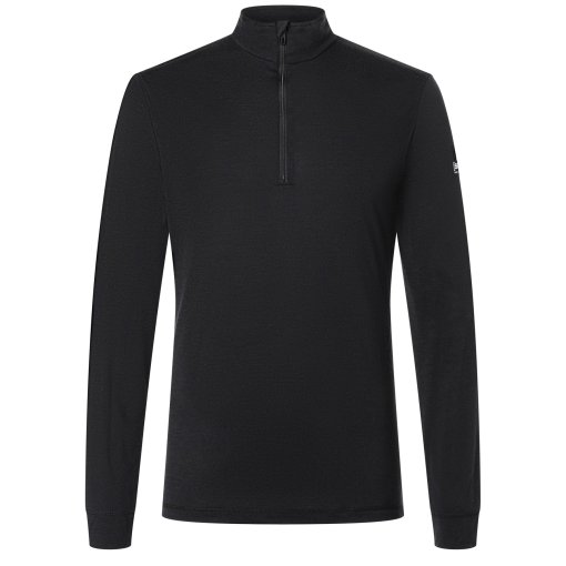 Produktbild von SUPER.NATURAL Tundra175 Zip 1/4 Langarm-Unterhemd Herren - Jet Black