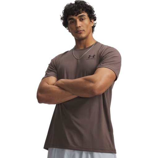Picture of Under Armour UA Sportstyle Left Chest Short Sleeve Shirt Men - Peppercorn/Black