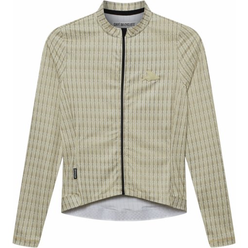 Picture of Café du Cycliste Constance Long Sleeve Jersey Men - hay green/puddle