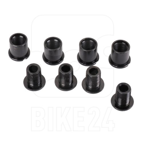 Produktbild von FSA E-Bike Kettenblattschrauben 10mm + Muttern 10mm - Stahl - M8x0.75P (4 Stück) - schwarz