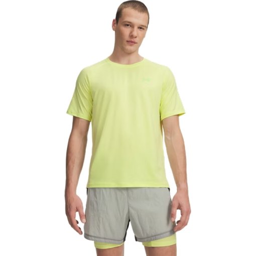 Productfoto van Under Armour UA Explor Trail Run Shirt met Korte Mouwen Heren - Fade Green/Lumos Lime