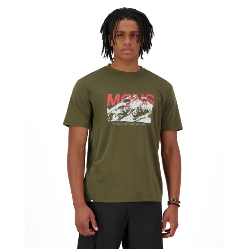 Photo produit de Mons Royale Icon Merino T-shirt pour hommes - dark olive