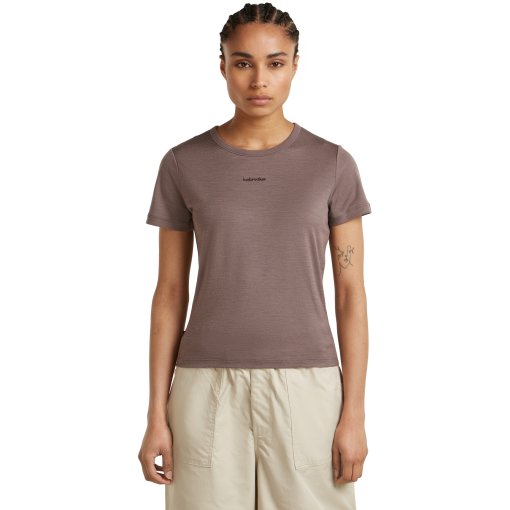 Foto de Icebreaker Merino 200 Tech Lite Crop Slim Camiseta Mujer - Porcini