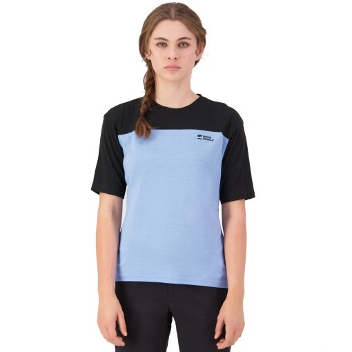 Picture of Mons Royale Diversion Merino Bike Short Sleeve Jersey Women - moonstone / black