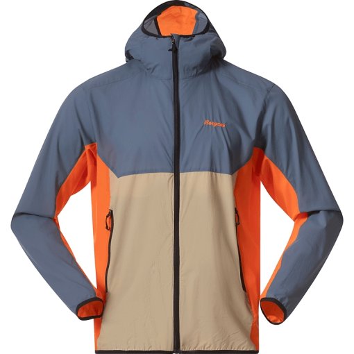 Foto de Bergans Vaagaa Windbreaker Jacket Men - granite blue/warm sand/alert orange