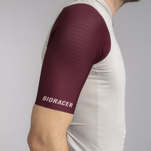 Bioracer Icon Fietsshirt Heren - warm grey - bordeaux