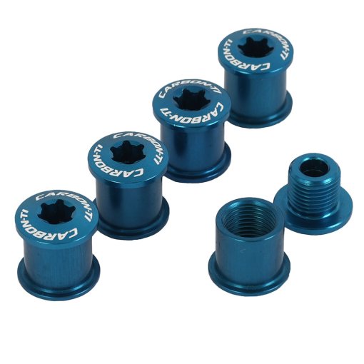 Produktbild von Carbon-Ti X-Fix BCD 107 2X Kettenblattschrauben Set - blau