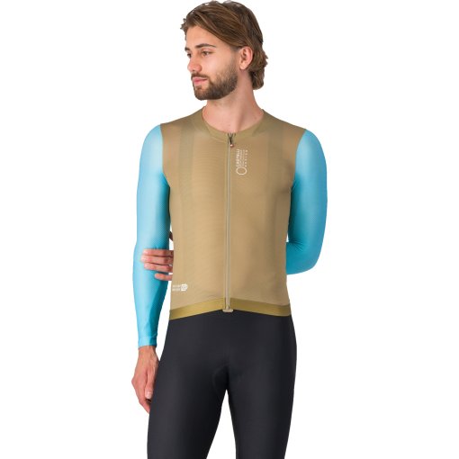 Produktbild von Castelli Corretto Langarmtrikot Herren - elmwood/neon cobalt-white 204
