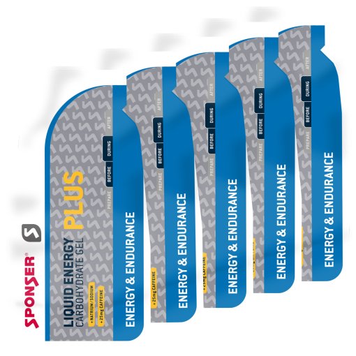 Foto de SPONSER Gel de Carbohidratos con Cafeína - Liquid Energy Plus - Sobre - 5x35g