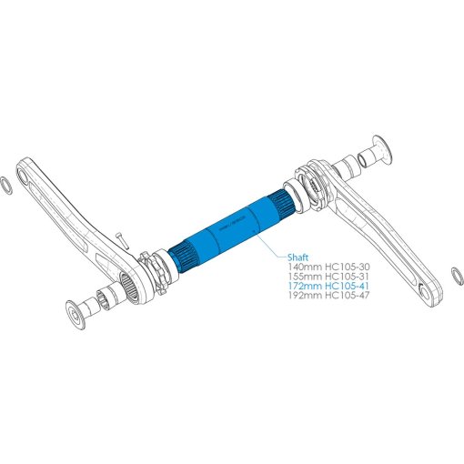 Foto de Hope 30mm Crankset Shaft - 172mm (100mm) - HC105-41S