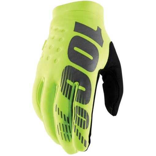 Foto de 100% Guantes Ciclismo Softshell Hombre - Brisker Cold Weather - fluo yellow/negro