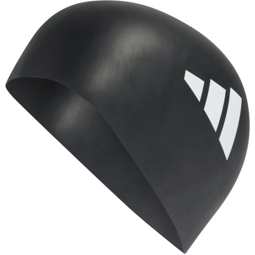 Foto de adidas 3-Stripes Gorro de natación con protección solar para adultos - negro/blanco KB9515