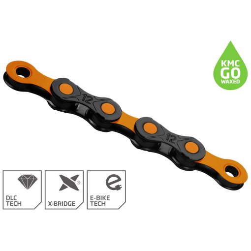Immagine prodotto da KMC Catena - DLC - WAXED | 12 Velocità - nero/arancione