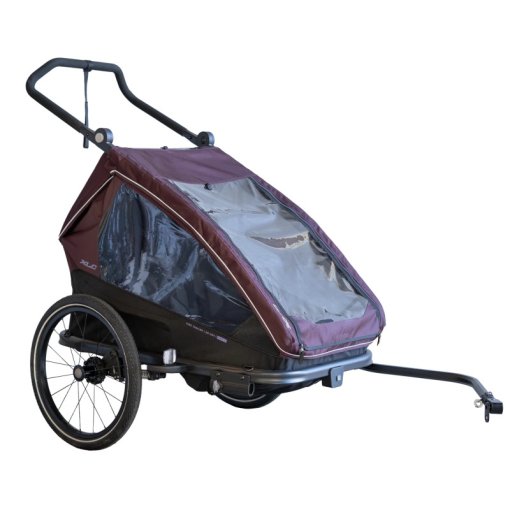 Produktbild von XLC Duo T BS-K02 Kinderanhänger - burgunderrot/lila