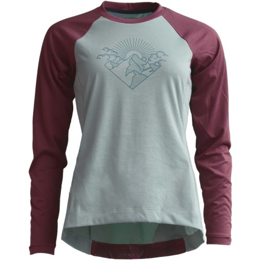 Foto de Zimtstern Maillot MTB de Manga Larga Mujer - PureFlowz - Granite Green/Windsor Wine