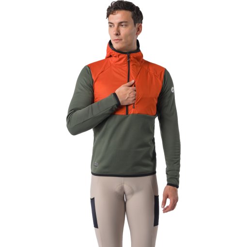 Picture of Castelli Unltd Roam Hoodie Men - military green/burnt orange 075