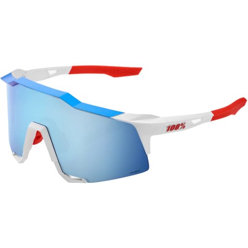 Foto de 100% Gafas de Sol - Speedcraft - TotalEnergies Team - Matte White/Metallic Blue - HiPER Blue Multilayer Mirror | Clear