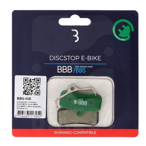 Immagine prodotto da BBB Cycling DiscStop BBS-55E E-Bike Brake Pads for Shimano Saint M810, Saint M820 &amp; Zee M640 &amp; Tektro Quadiem und Quadiem SL.