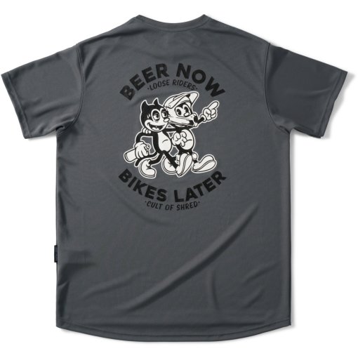 Foto de Loose Riders Maillot de Manga Corta Hombre - Grip It! - Beer Now Bikes Later Grey