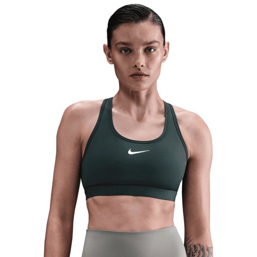 Foto de Nike Sujetador deportivo de sujeción media Mujer -  Swoosh - seaweed/white DX6821-390