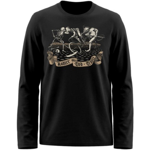 Photo produit de RTTshirts Radler Tod &amp; Teufel T-shirt manches longues pour hommes, thème cyclisme - black