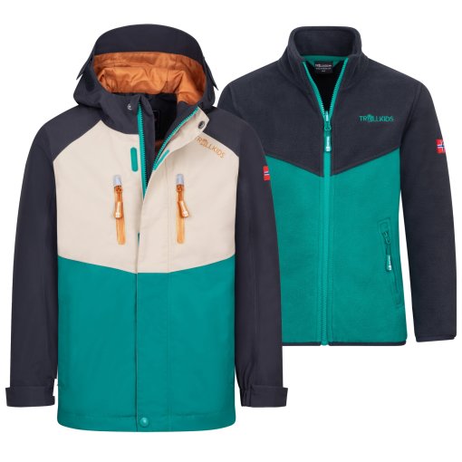 Bild von Trollkids Bryggen 3-in-1 Jacke Kinder - Dark Cyan/Black
