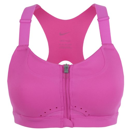 Produktbild von Nike Alpha Dri-FIT Padded Sport-BH mit hoher Unterstützung und Reißverschluss - Körbchengröße A-C - active fuchsia/pink spell/active fuchsia DD0436-623
