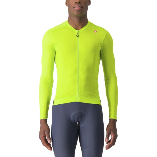 Photo produit de Castelli Maillot Manches Longues Homme - Espresso - electric lime/deep green 383