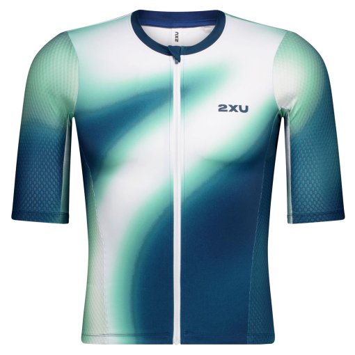Immagine prodotto da 2XU Maglia da Triathlon Uomo - Aero Hex Triathlon - jelly mint/majol