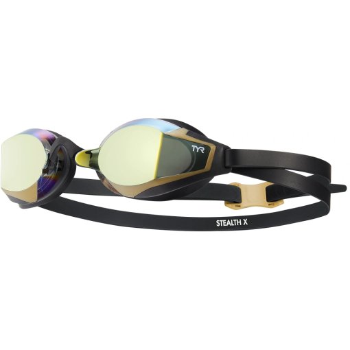 Produktbild von TYR Stealth-X Performance Mirrored Schwimmbrille - gold/schwarz