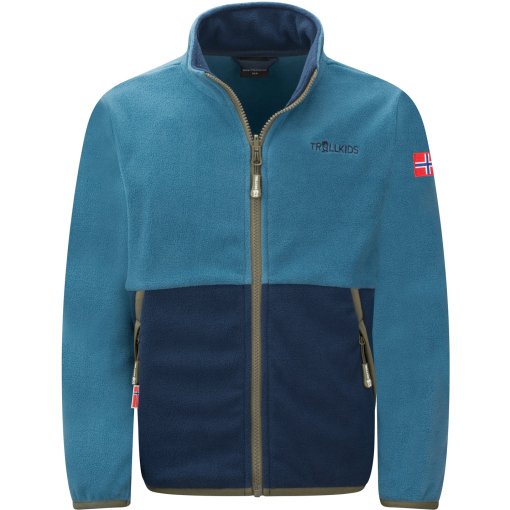 Bild von Trollkids Storfjord Fleecejacke Kinder - dark marine/mystic blue/pine green