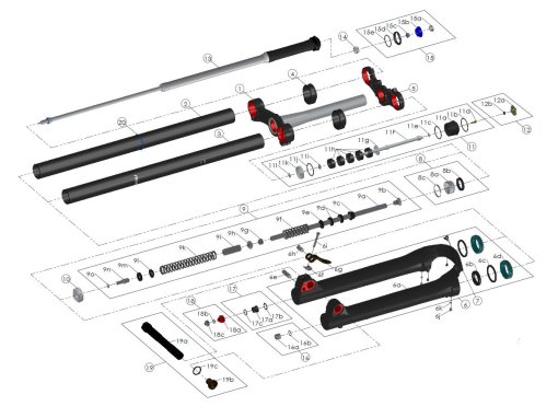 Srsuntour Service Kit FKA122-93 – Guarnizioni E Maniche In Plastica 28 Mm Per Forcella - 6