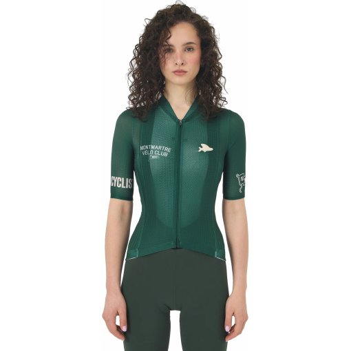 Picture of Café du Cycliste x Montmartre Vélo Club Paris Bergida Short Sleeve Jersey Women - dark green