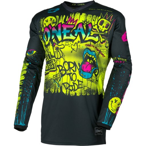Productfoto van O&#039;Neal Element Fietsshirt met Lange Mouwen Kinderen - RANCID V.26 black/neon yellow