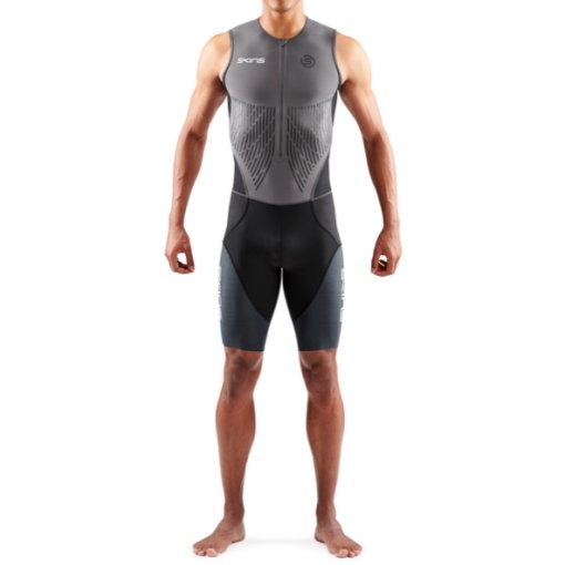 Image of SKINS TRI Elite SleeveLess Tri Suit Men - Charcoal/Carbon