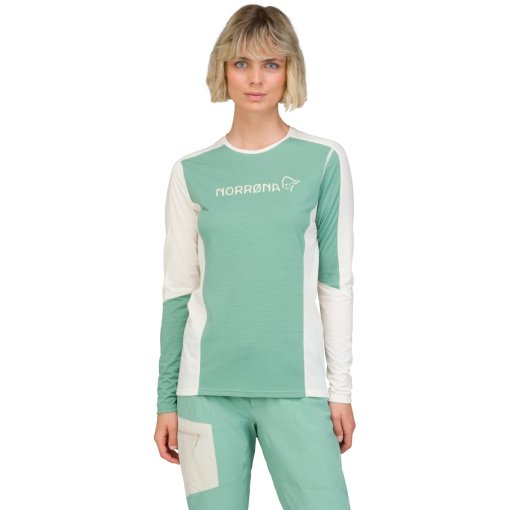 Foto de Norrona Camiseta de Manga Larga Mujer - falketind equaliser merino round Neck - Malachite Green