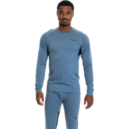 Foto de Bergans Camiseta de Manga Larga Hombre - Inner:Pure Merino - elemental blue/dark shadow grey