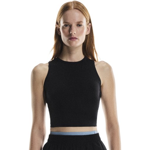 Productfoto van On Studio Crop Fitness top dames - Zwart